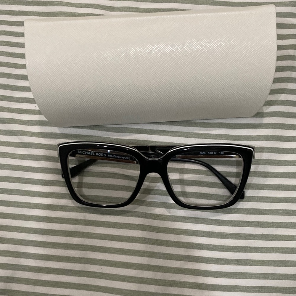 Michael Kors Black Square Optical Glasses with White Hard Case - Picture 8 of 16